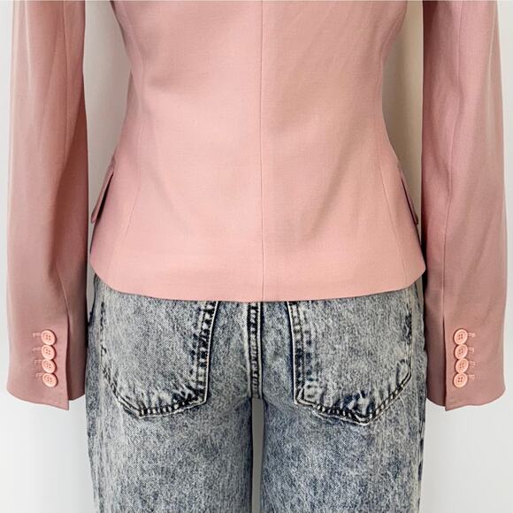 Dolce and Gabbana Single-Breasted Wool Crepe Jacket Blazer Light Pink 38 (US 2) - Picture 8 of 14